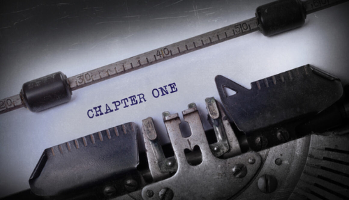 Vintage inscription made by old typewriter, Chapter one